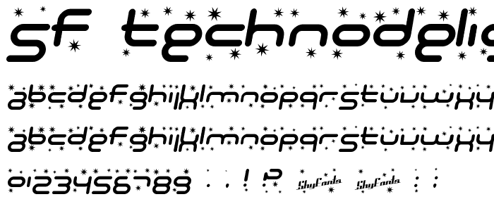 SF Technodelight Italic font